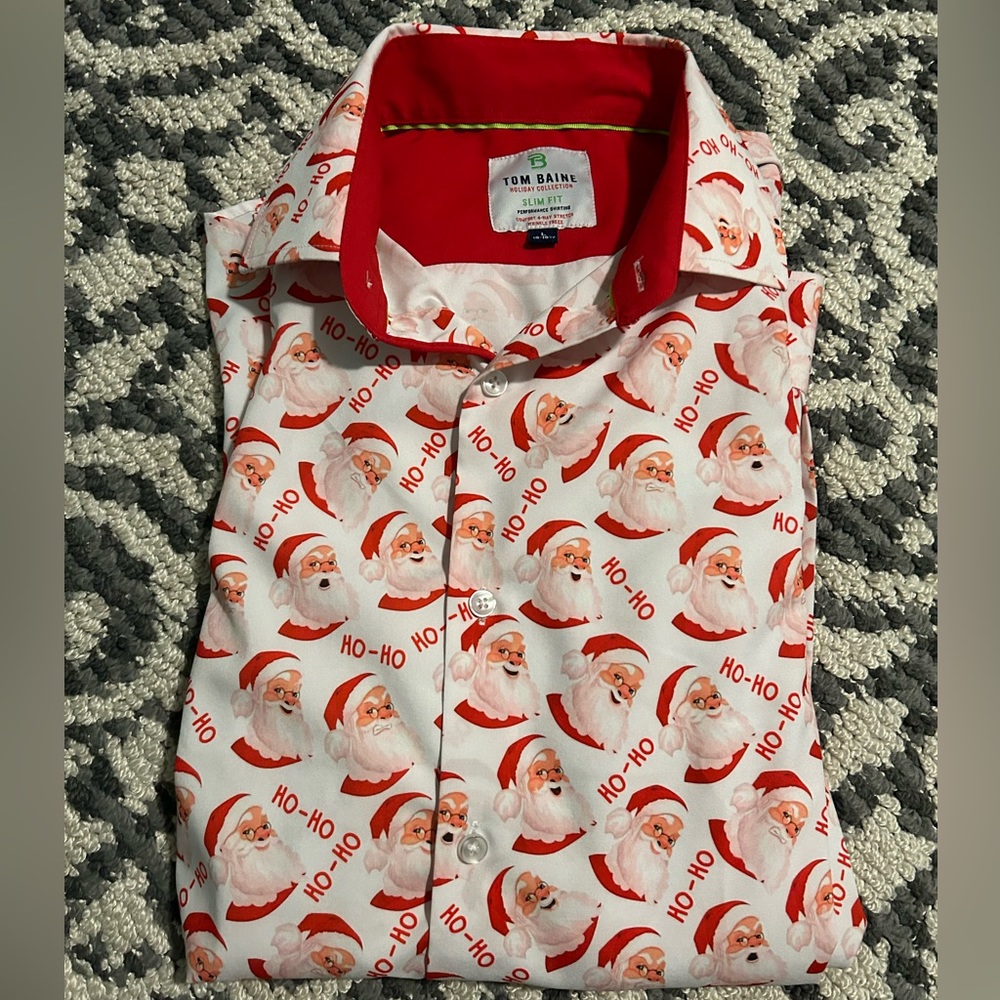 Tom Baine Christmas Santa Shirt - Size Large - 16/16.5